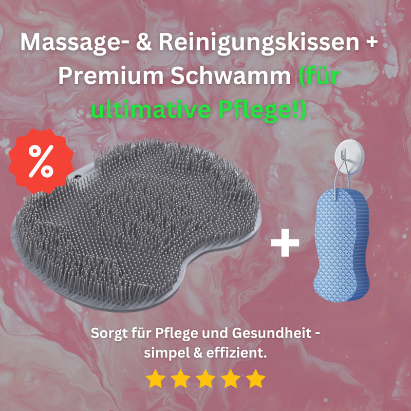 Multifunktionales Massage- & Reinigungskissen mit Badeschwamm