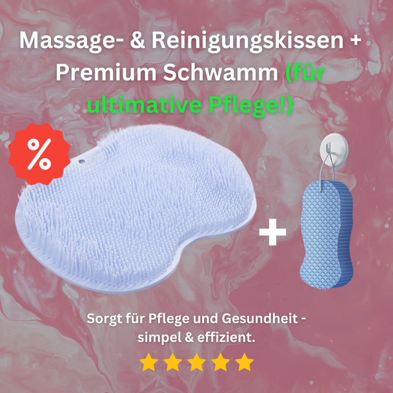 Multifunktionales Massage- & Reinigungskissen mit Badeschwamm