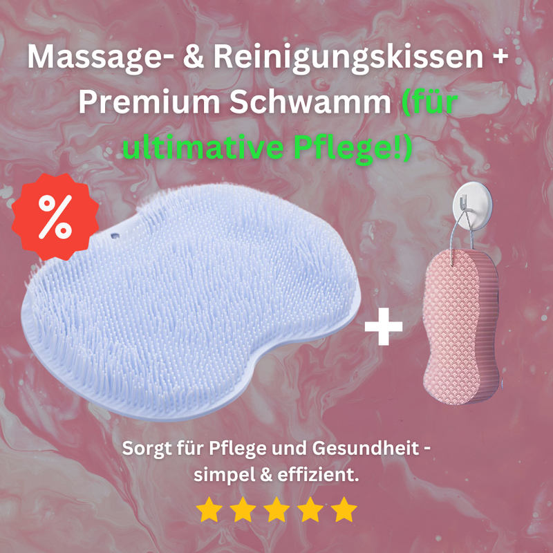 Multifunktionales Massage- & Reinigungskissen mit Badeschwamm