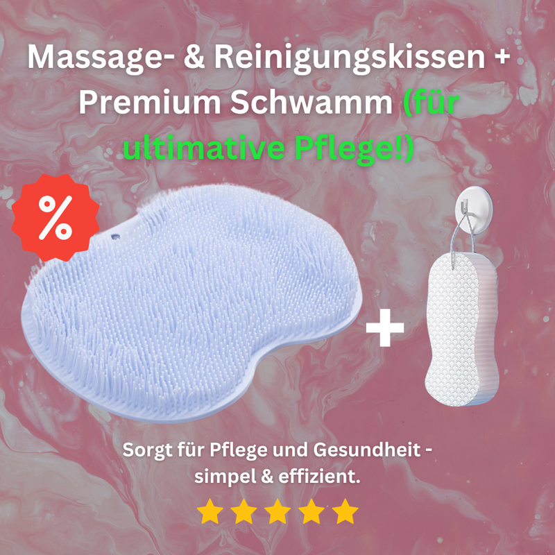 Multifunktionales Massage- & Reinigungskissen mit Badeschwamm