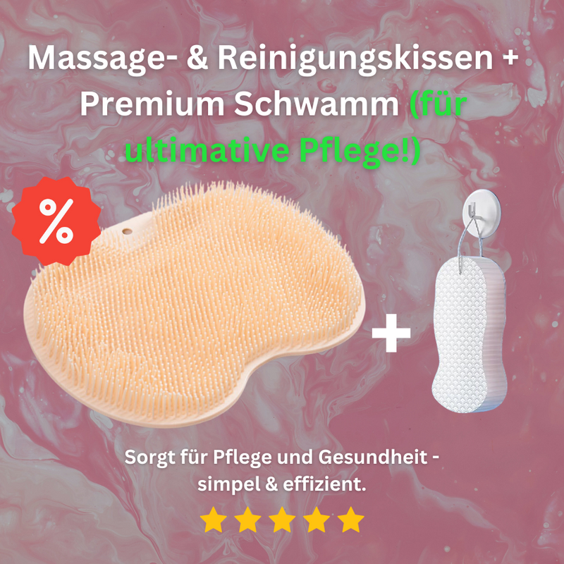 Multifunktionales Massage- & Reinigungskissen mit Badeschwamm