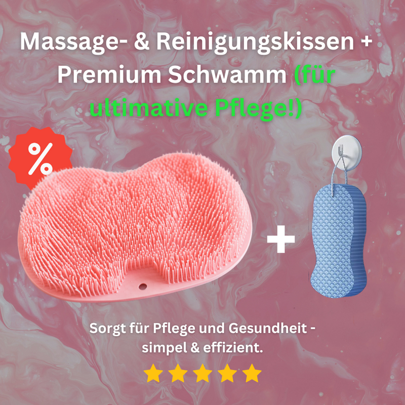 Multifunktionales Massage- & Reinigungskissen mit Badeschwamm