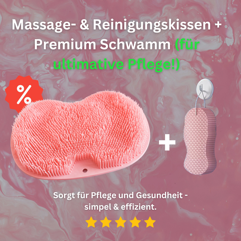 Multifunktionales Massage- & Reinigungskissen mit Badeschwamm