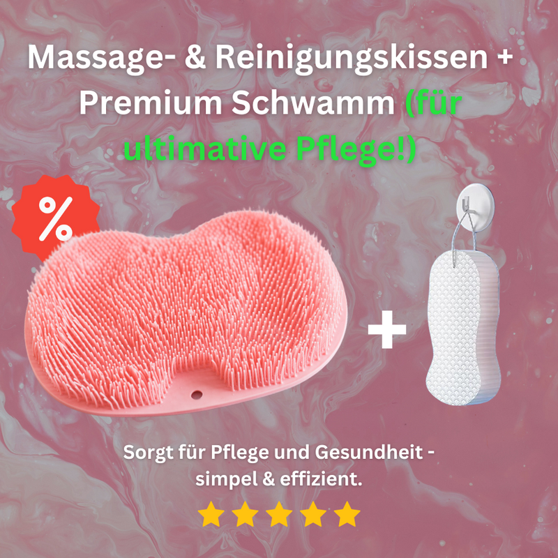 Multifunktionales Massage- & Reinigungskissen mit Badeschwamm