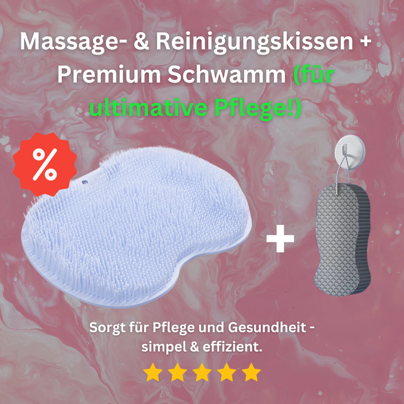 Multifunktionales Massage- & Reinigungskissen mit Badeschwamm