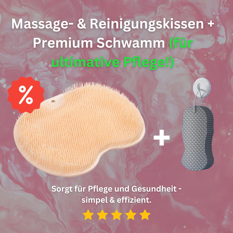 Multifunktionales Massage- & Reinigungskissen mit Badeschwamm