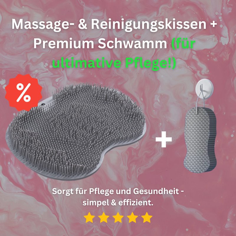 Multifunktionales Massage- & Reinigungskissen mit Badeschwamm