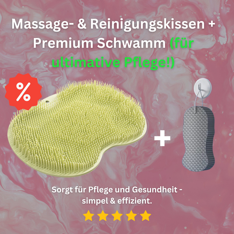 Multifunktionales Massage- & Reinigungskissen mit Badeschwamm