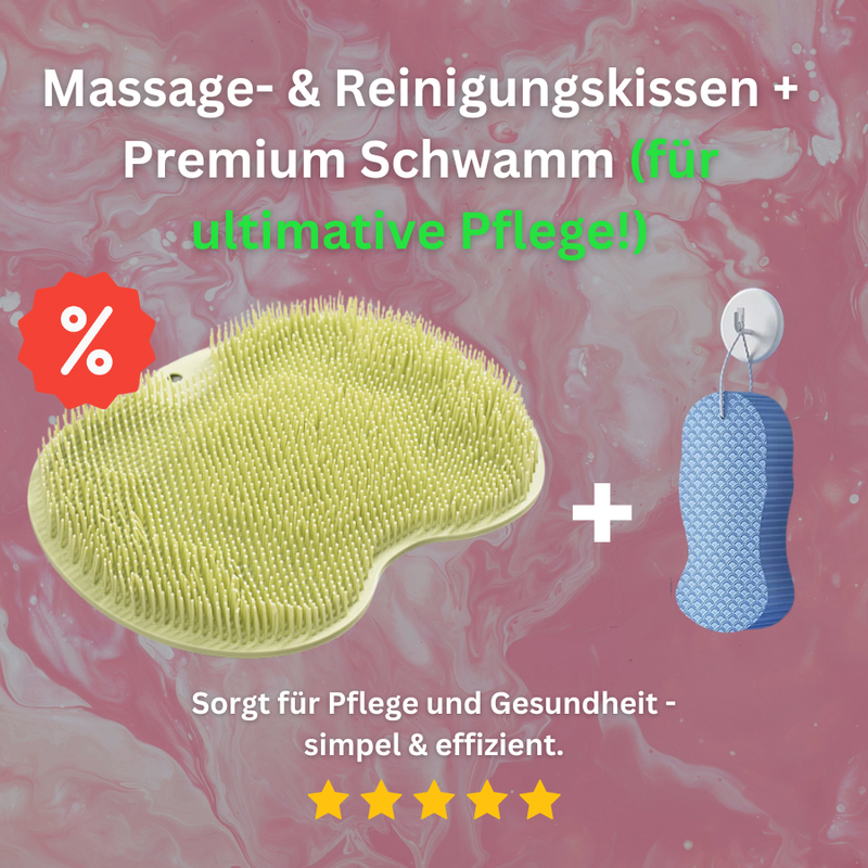 Multifunktionales Massage- & Reinigungskissen mit Badeschwamm