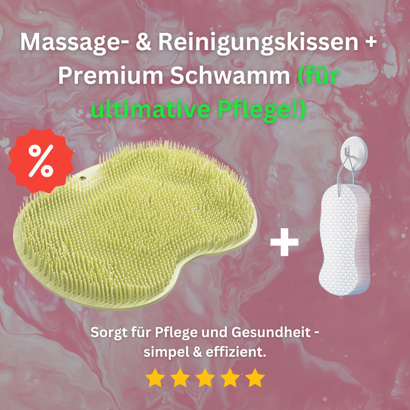 Multifunktionales Massage- & Reinigungskissen mit Badeschwamm