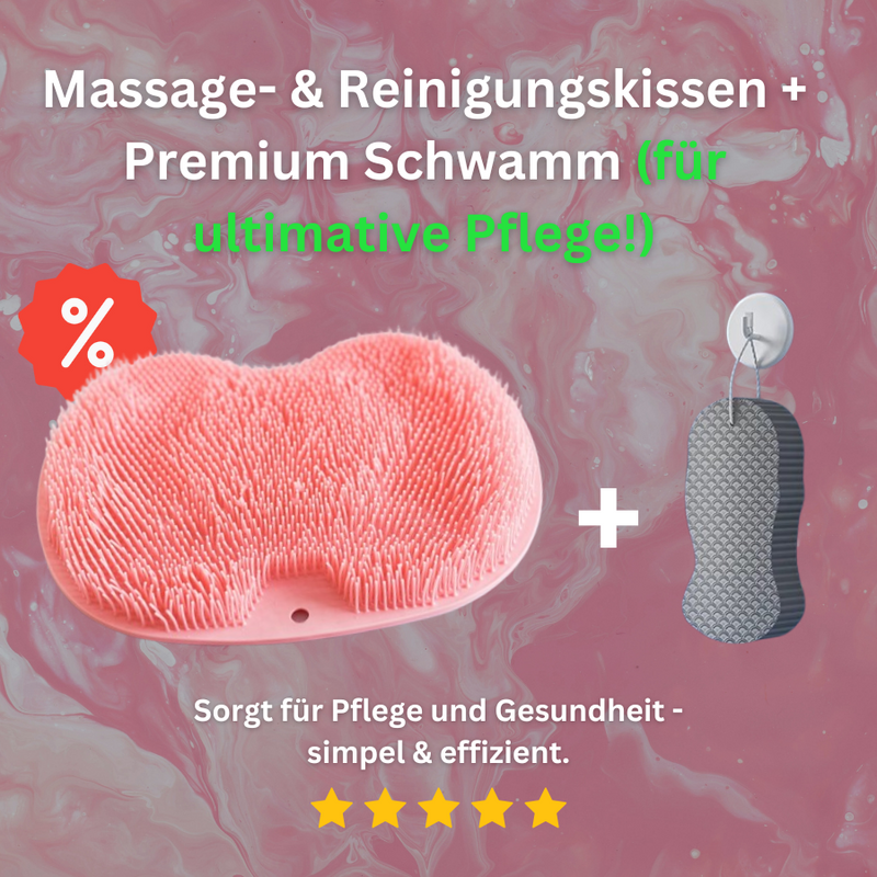 Multifunktionales Massage- & Reinigungskissen mit Badeschwamm