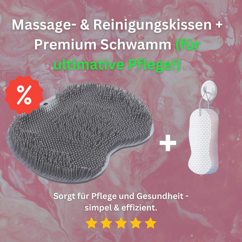 Multifunktionales Massage- & Reinigungskissen mit Badeschwamm