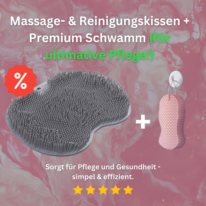 Multifunktionales Massage- & Reinigungskissen mit Badeschwamm